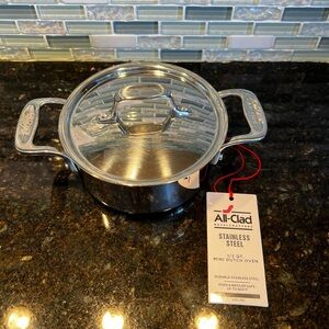 All-Clad Stainless 1/2 Quart Stainless Steel Dutch Oven With Lid